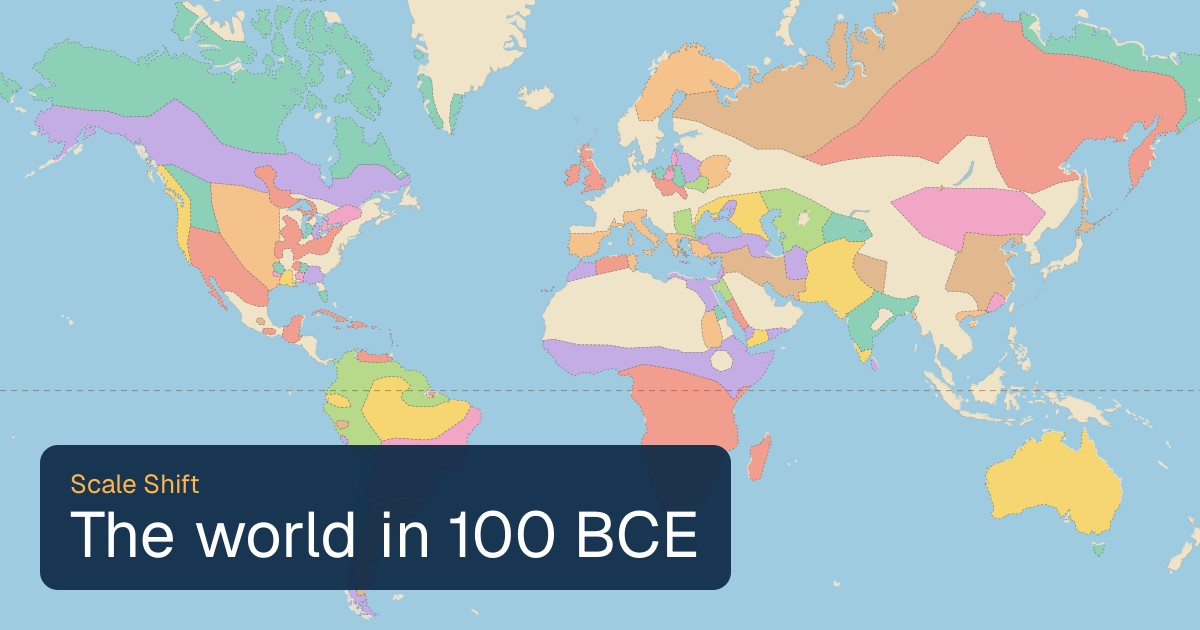 World map of borders in 100 BCE