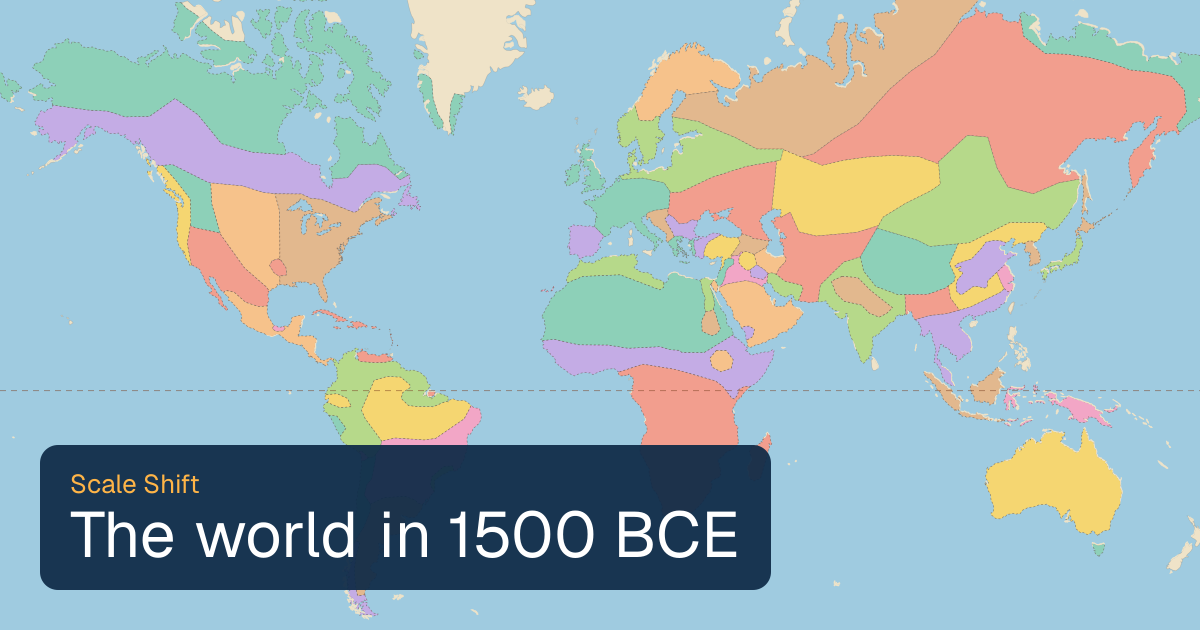 World map of borders in 1500 BCE