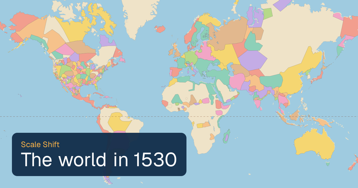 World map of borders in 1530