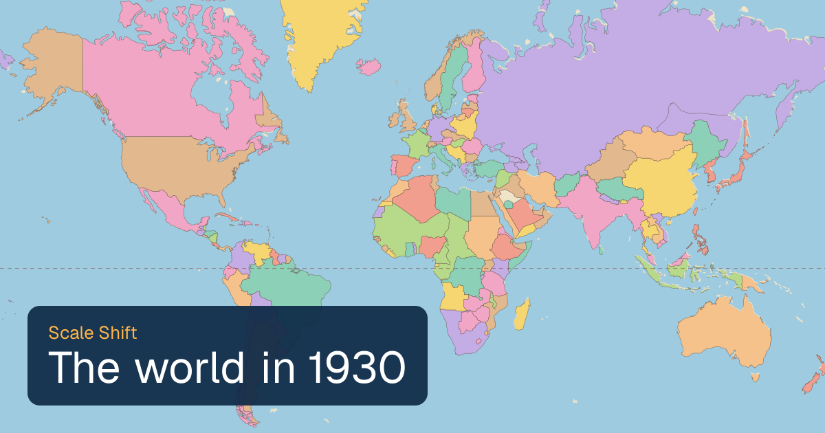 World map of borders in 1930