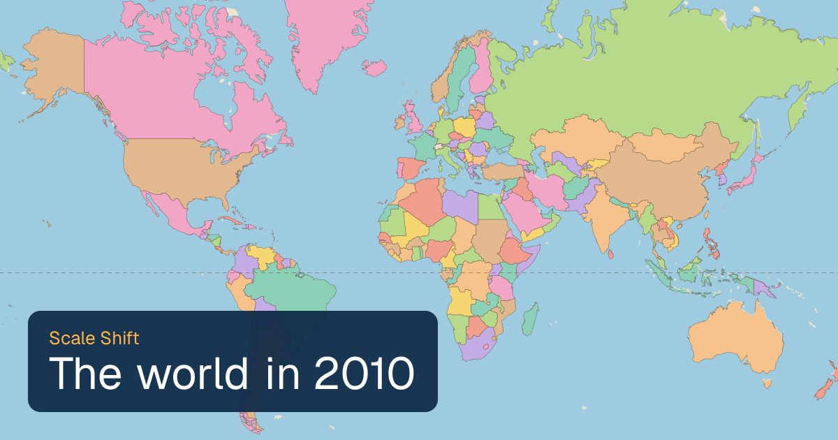 World map of borders in 2010