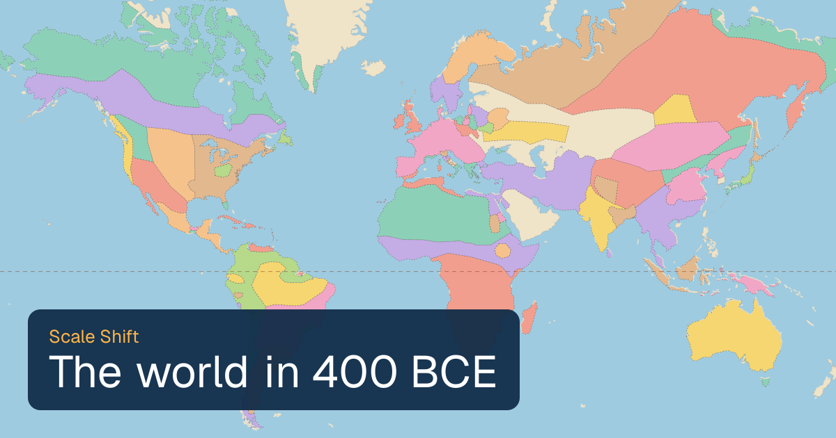 World map of borders in 400 BCE