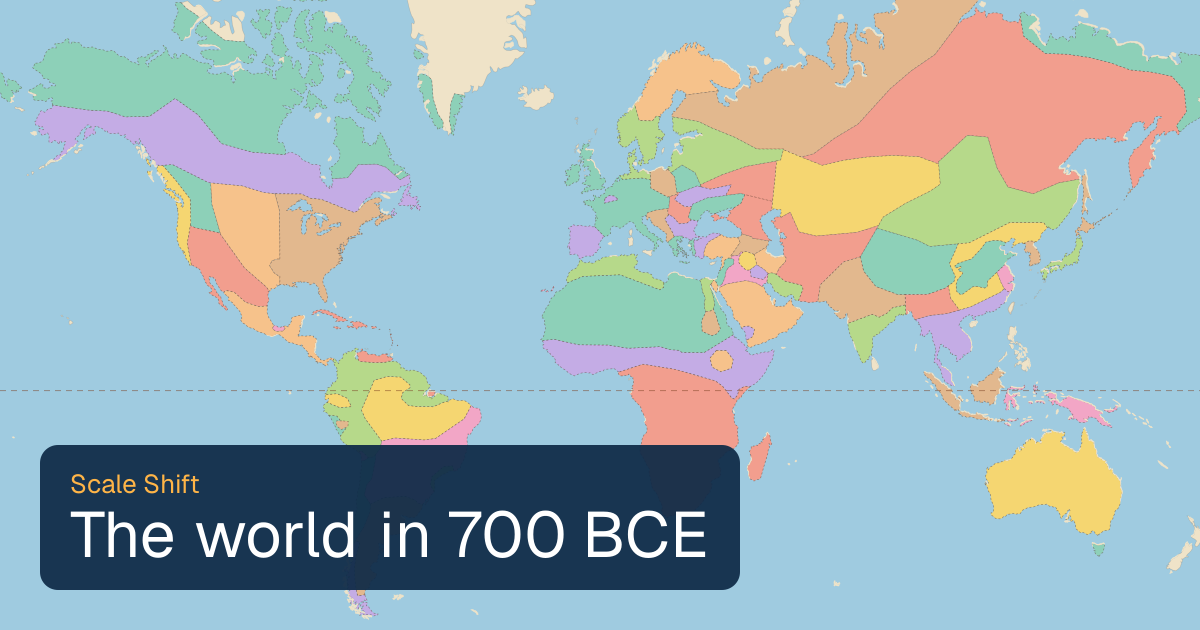 World map of borders in 700 BCE
